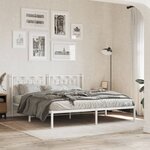 vidaXL Cadre de lit métal sans matelas et tête de lit blanc 180x200 cm