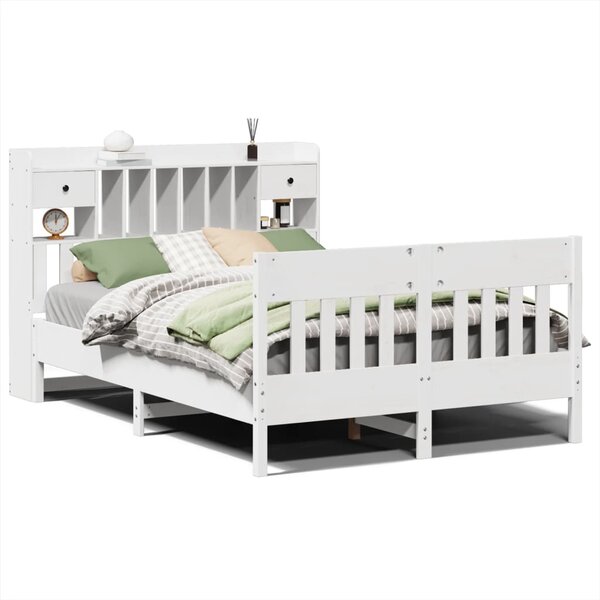 vidaXL Cadre de lit sans matelas blanc 160x200 cm bois de pin massif