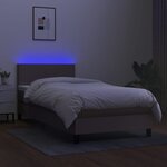 vidaXL Sommier à lattes de lit avec matelas LED Taupe 80x200cm Tissu