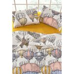 Parure de lit - housse de couette 220 x 240 + 2 taies d'oreiller 60 x 60 coton renforcé - Moutarde