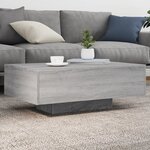 vidaXL Table basse avec lumières LED sonoma gris 85x55x31 cm