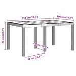 vidaXL Table de jardin Gris clair 150x100x73 cm Rattan synthétique