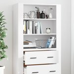 vidaXL Buffet haut Blanc Bois d'ingénierie