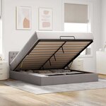 vidaXL Lit ottoman avec matelas et LED Taupe 180x200cm tissu