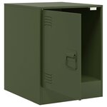 vidaXL Table de chevet vert olive 34 5x39x44 cm acier