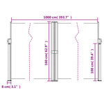 vidaXL Auvent latéral rétractable blanc 160x1000 cm