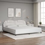 vidaXL Cadre de lit sans matelas blanc 200x200 cm similicuir