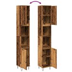 vidaXL Armoire de salle de bain vieux bois 30x30x190cm bois ingénierie