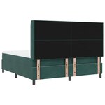 vidaXL Lit à ressorts avec tête de lit Vert foncé 180 x 200 cm Velours
