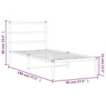 vidaXL Cadre de lit métal sans matelas avec tête de lit blanc 90x190cm