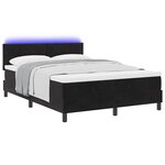 vidaXL Lit à ressort LED avec matelas Noir 140 x 190 cm Velours