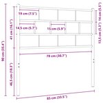 vidaXL Tête de lit de remplacement métal blanc 80 cm