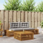 vidaXL 4 pc Ensemble de canapés d'extérieur Gris Naturel et Clair
