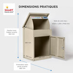 Boîte à colis moyenne 1 porte Beige à accès frontal Acier galvanisé SMART PARCEL BOX™