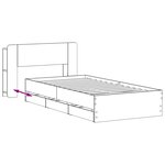 vidaXL Cadre de lit avec rangement Chêne fumé 80 x 200 cm