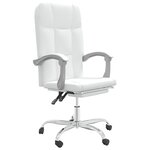 Chaise fauteuil siège pivotante de inclinable de bureau informatique étude similicuir blanc 02_0024230