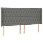 vidaXL Tête de lit à LED Gris foncé 203x16x118/128 cm Tissu