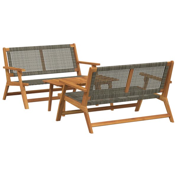 vidaXL Ensemble de chaises et de table de jardin - 3 pièces en bois d'acacia massif gris
