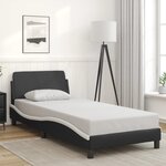 vidaXL Cadre de lit sans matelas noir et blanc 90x200 cm similicuir