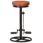 vidaXL Tabourets de bar lot de 2 noir/marron cuir véritable de chèvre