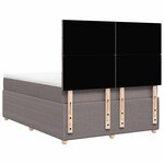 vidaXL Sommier à lattes de lit avec matelas Taupe 140x200 cm Tissu