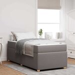 vidaXL Cadre de lit avec matelas avec matelas Taupe 100 x 200 cm tissu