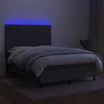 vidaXL Sommier à lattes de lit et matelas et LED Gris foncé 140x200 cm