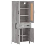 vidaXL Buffet haut Sonoma gris 69 5x34x180 cm Bois d'ingénierie