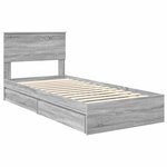 vidaXL Lit de Rangement Gris Sonoma 90 x 200 cm Bois d'ingénierie