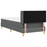 vidaXL Lit à Ressorts avec matelas Gris foncé 100 x 200 cm tissu