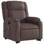 vidaXL Fauteuil inclinable de massage Marron Similicuir