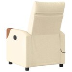 vidaXL Fauteuil de massage inclinable Crème Tissu