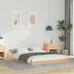 vidaXL Cadre de lit Marron 140 x 190 cm Bois massif en pin