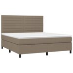 vidaXL Sommier à lattes de lit et matelas et LED Taupe 160x200cm Tissu