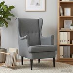 vidaXL Fauteuil Gris foncé Tissu