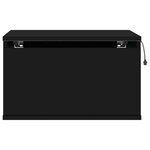 vidaXL Table de chevet murale avec lumières LED noir
