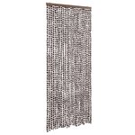 vidaXL Rideau anti-mouches marron et blanc 100x230 cm chenille