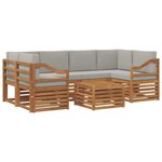 vidaXL Ensemble de canapés d'extérieur 7 pc Gris Naturel et Clair