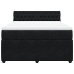 vidaXL Sommier à lattes de lit et matelas Noir 160x200 cm Velours