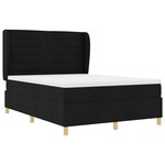 vidaXL Lit à ressorts avec matelas gris foncé 90x190 cm Noir tissu