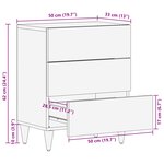 vidaXL Table de chevet avec tiroir Multicolore 50 x 33 x 60 cm