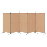 vidaXL Paravent 5 panneaux Beige 433 x 180 cm Tissu