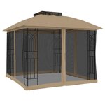 vidaXL Tonnelle avec double toit et parois en filet taupe acier
