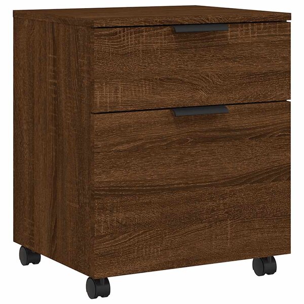 vidaXL Classeur mobile avec roues Chêne marron 45x38x54 cm Bois