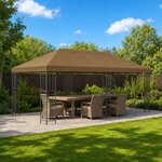 vidaXL Abri de jardin 6 x 3 m Taupe Polyester et Acier 190 gsm