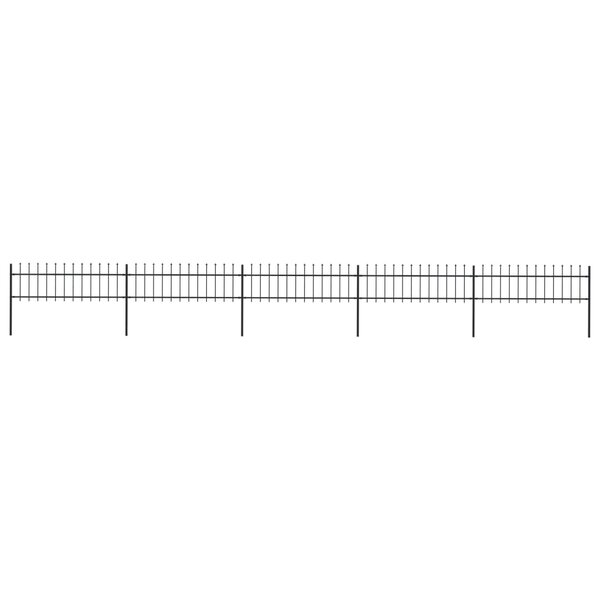 vidaXL Clôture de jardin avec dessus en lance Acier 8 5 x 0 6 m Noir