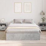 vidaXL Lit avec rangement gris béton 140x190 cm