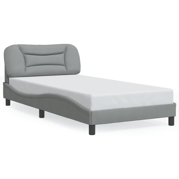 vidaXL Cadre de lit avec LED sans matelas gris clair 100x200 cm tissu