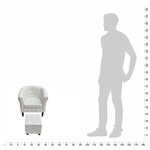 vidaXL Fauteuil avec repose-pied blanc similicuir