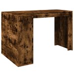 Bureau table poste de travail meuble d'ordinateur informatique étude chêne fumé 123 5 x 73 5 x 75 cm bois d'ingénierie brun 02_0023573